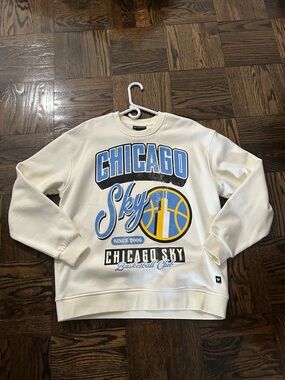 Chicago Sky Logo WNBA Crewneck Sweatshirt - White/Blue size Large